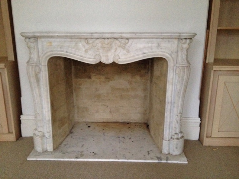 Hand-Carved French Marble Mantelpiece