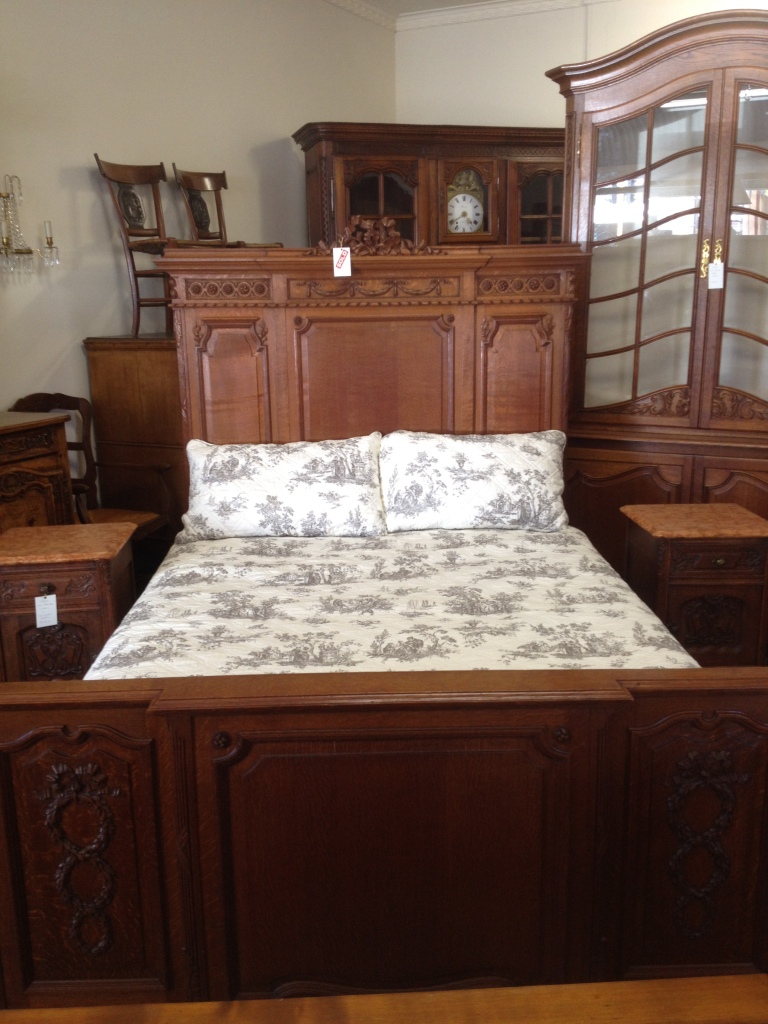 Early 20th Century Oak Double Bed